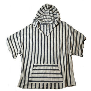 PerSeption Concept Blue & White Short Sleeve Hoodie with Front Pocket size XL